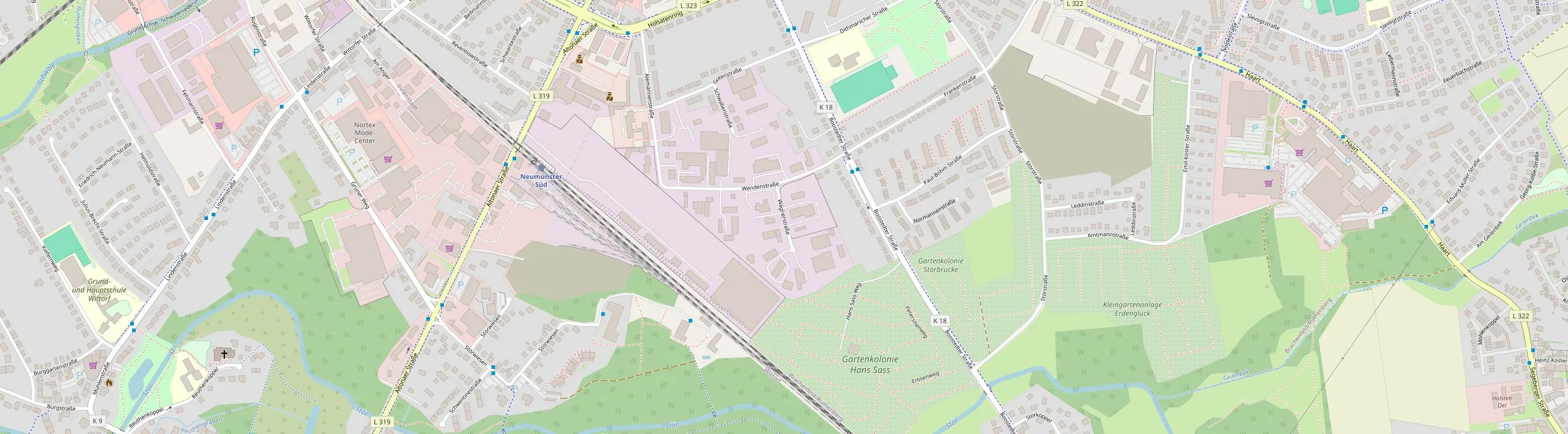 Lageplan: Kortum Handelsgesellschaft mbH, Wagrierstraße 4, 24539 Neumünster